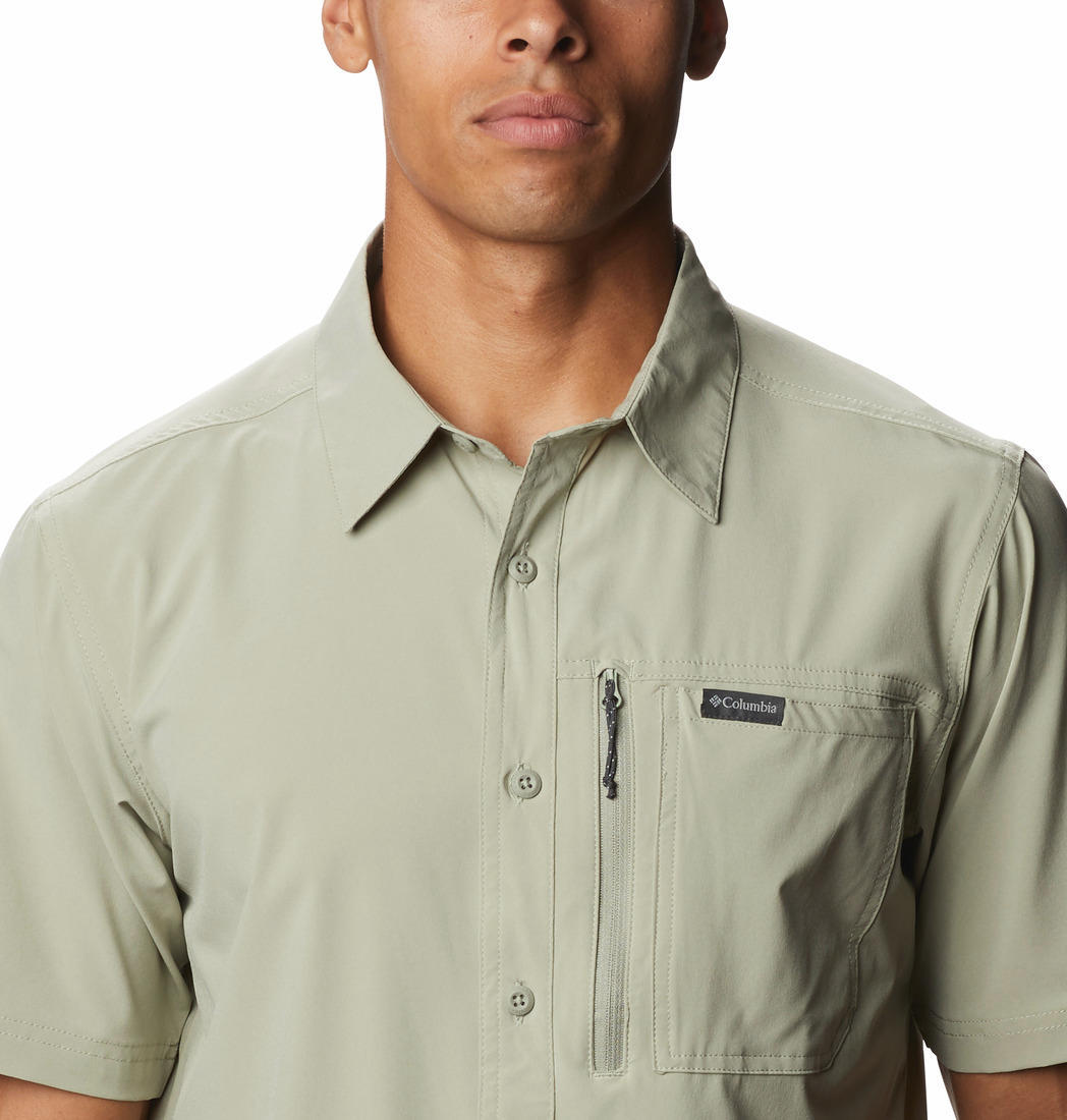 Columbia Men Green Triple Canyon Solid Short Sleeve II (Sun Protection)