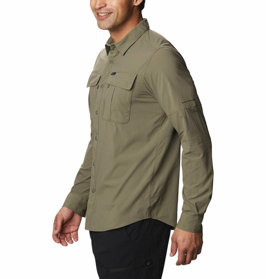 Columbia Men Green Omni-Wick Newton Ridge Long Sleeve Shirt