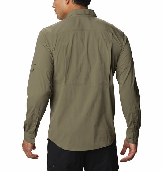Columbia Men Green Omni-Wick Newton Ridge Long Sleeve Shirt