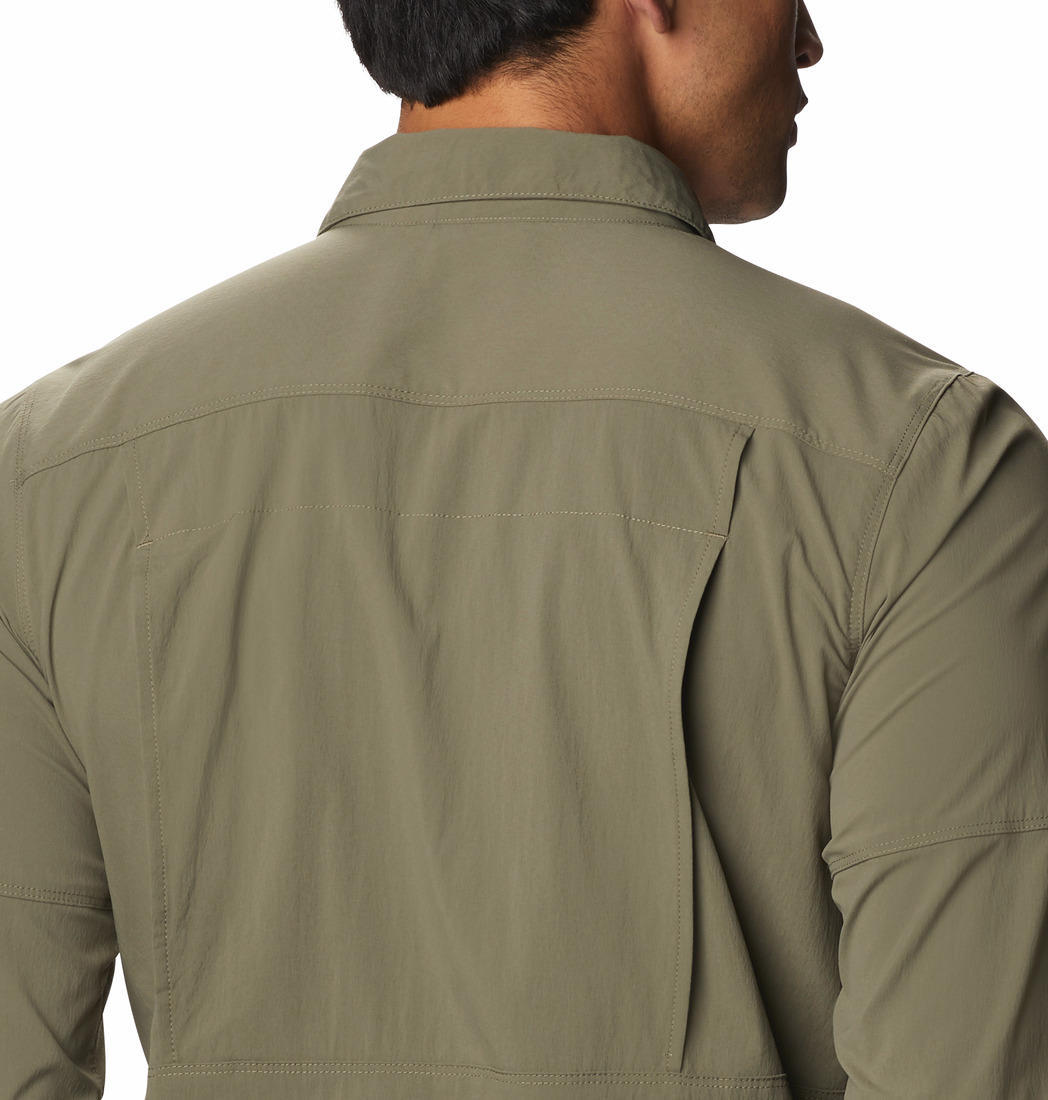 Columbia Men Green Omni-Wick Newton Ridge Long Sleeve Shirt