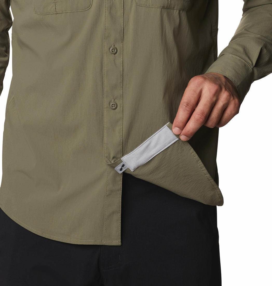 Columbia Men Green Omni-Wick Newton Ridge Long Sleeve Shirt