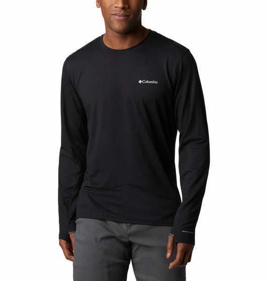 Columbia Mens Black Tech Trail Long Sleeve Crew II Tshirt