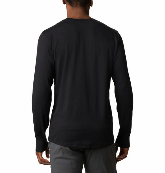 Columbia Mens Black Tech Trail Long Sleeve Crew II Tshirt