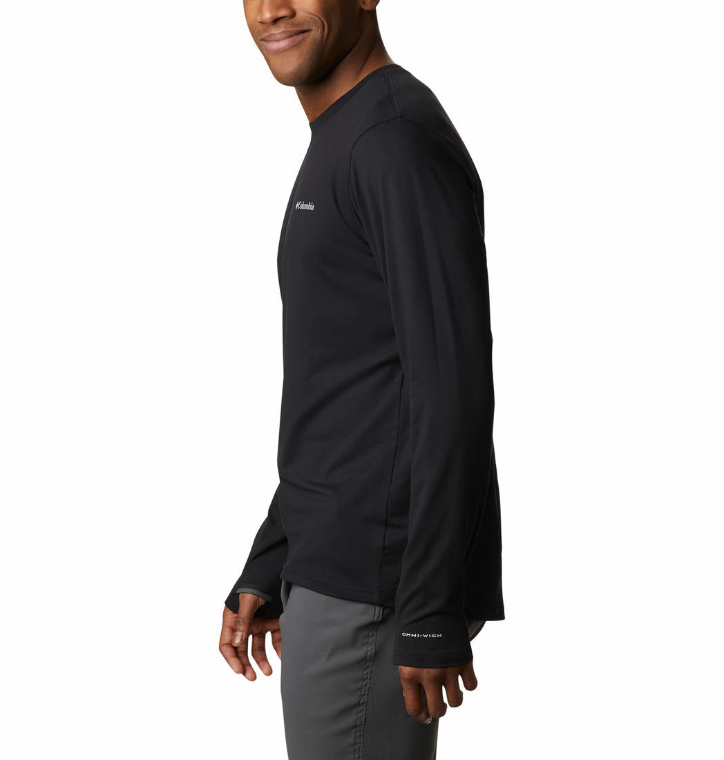 Columbia Mens Black Tech Trail Long Sleeve Crew II Tshirt