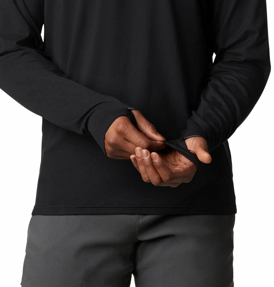 Columbia Mens Black Tech Trail Long Sleeve Crew II Tshirt