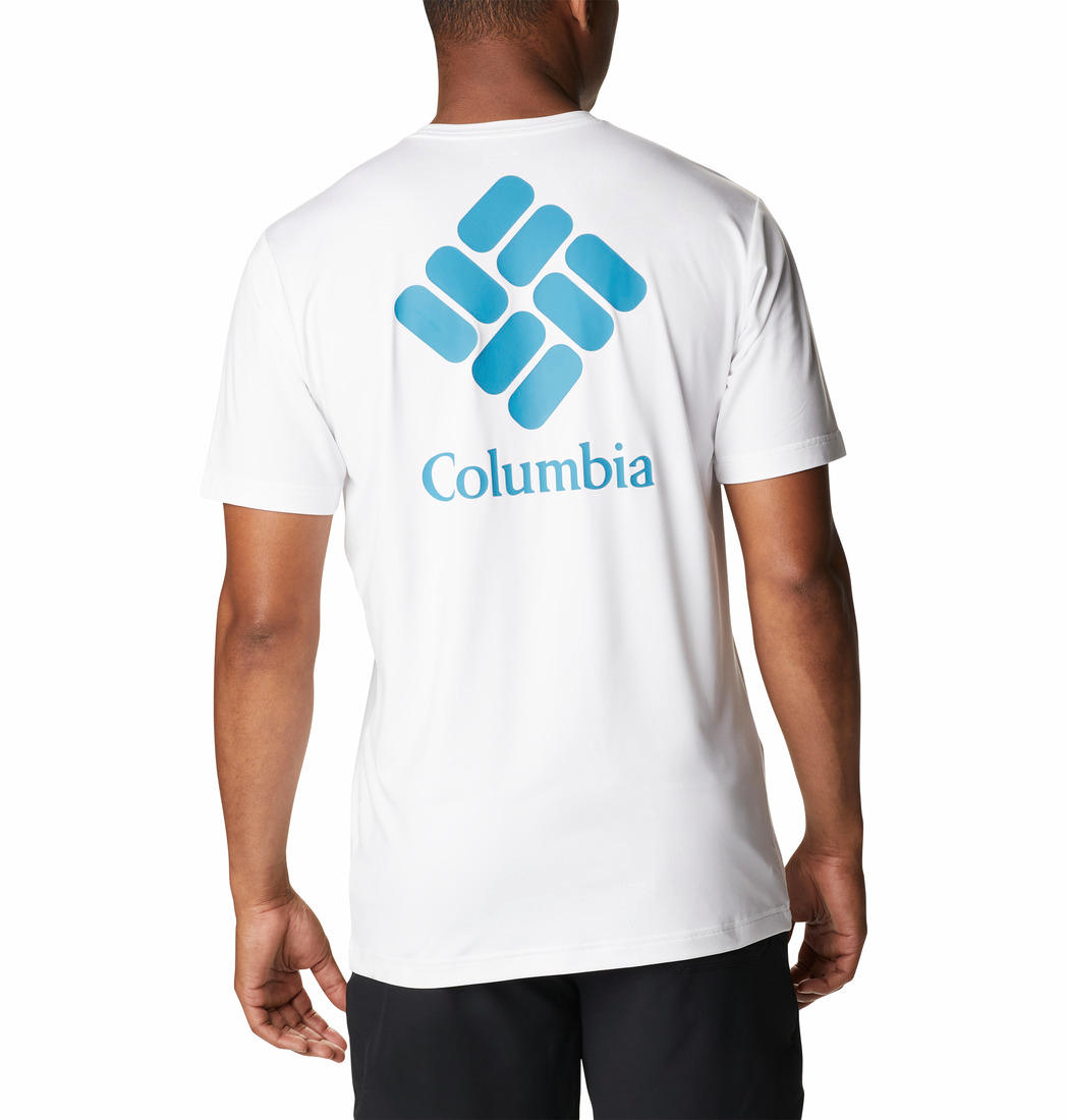 Columbia Men White Tech Trail Graphic T-Shirt