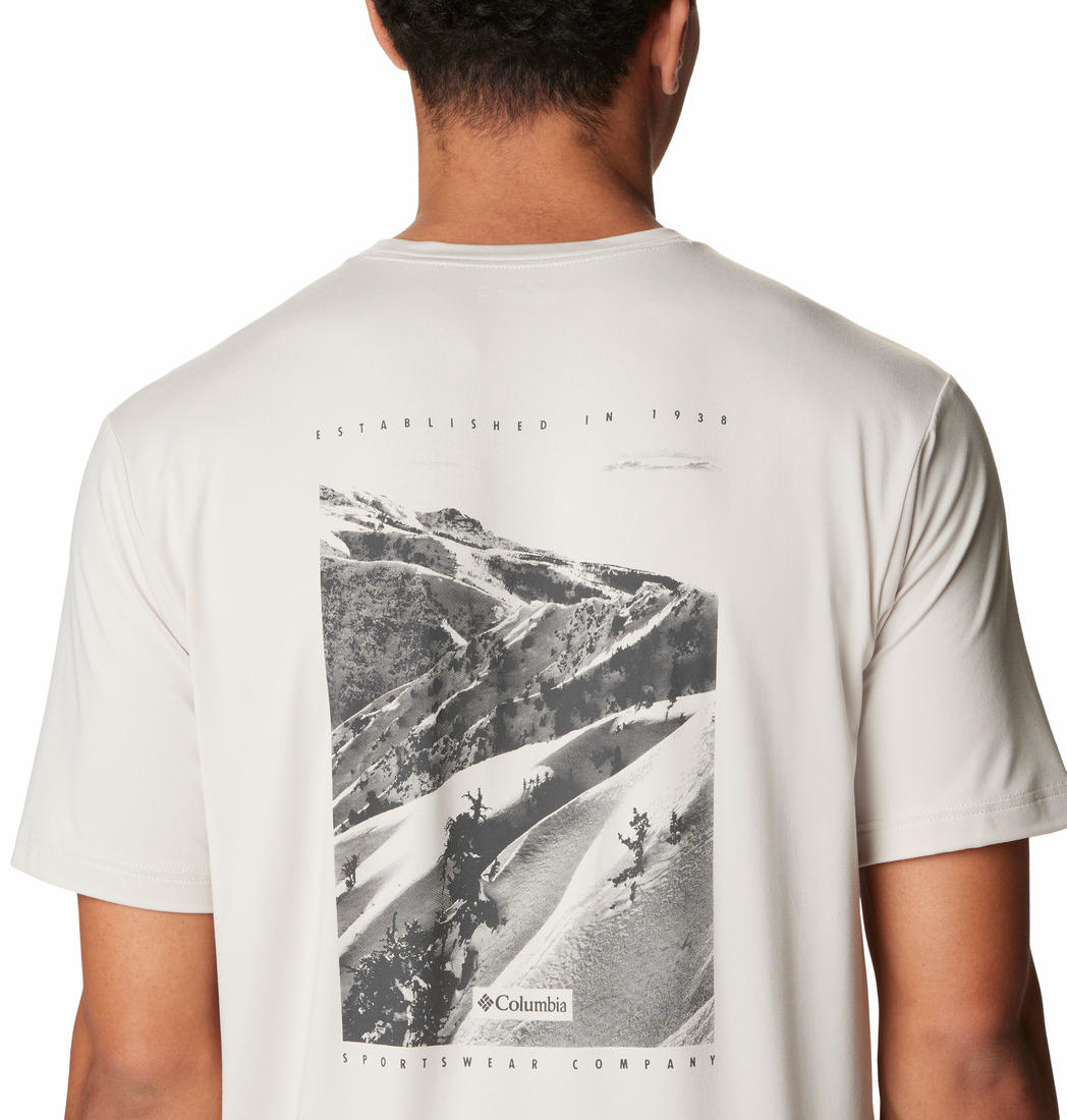 Columbia Men Beige Tech Trail Graphic T-Shirt