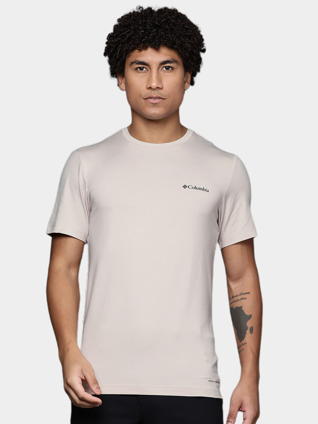 Columbia Men Beige Tech Trail Graphic T-Shirt