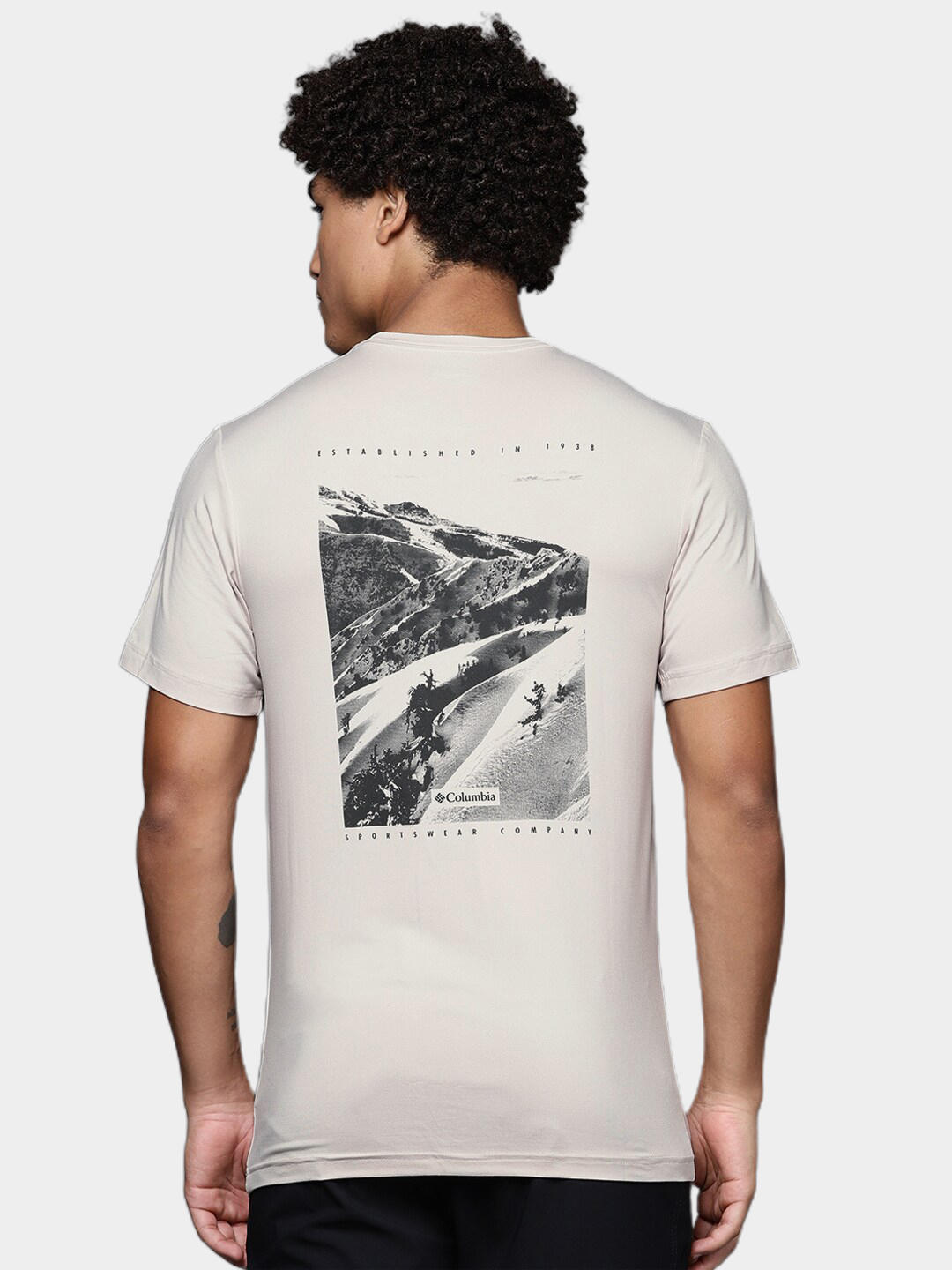 Columbia Men Beige Tech Trail Graphic T-Shirt
