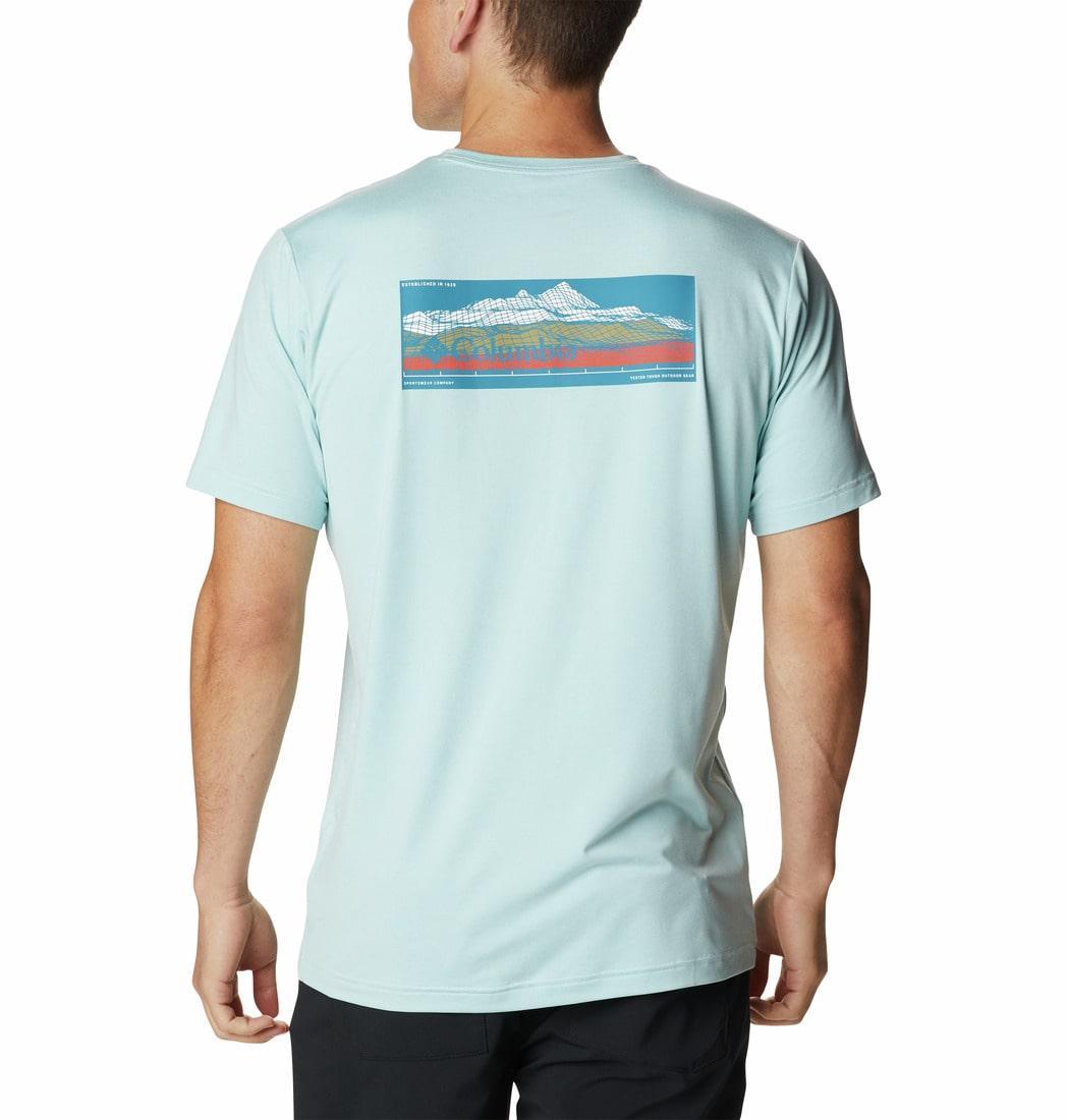 Columbia Men Blue Tech Trail Graphic T-Shirt