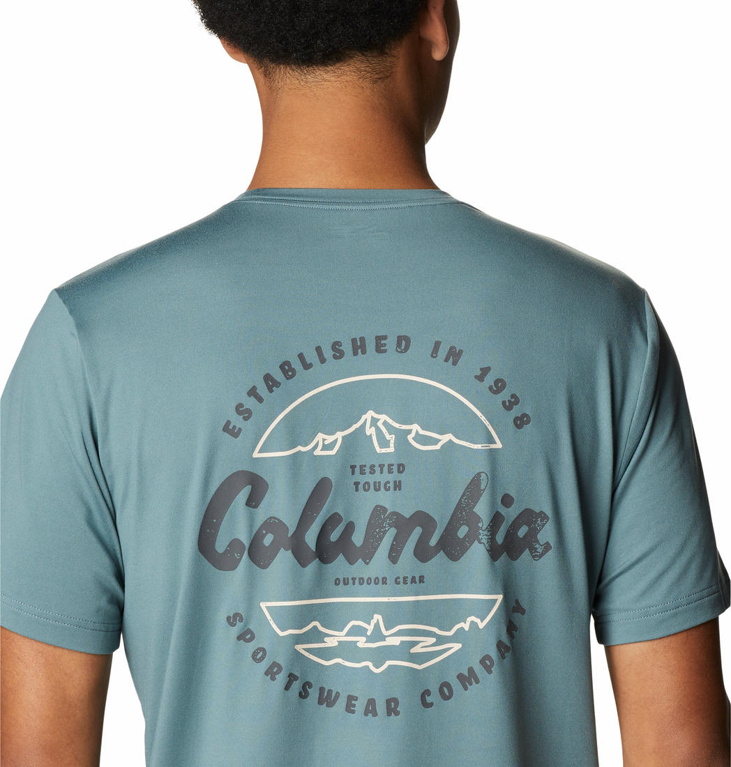 Columbia Men Green Tech Trail Graphic T-Shirt