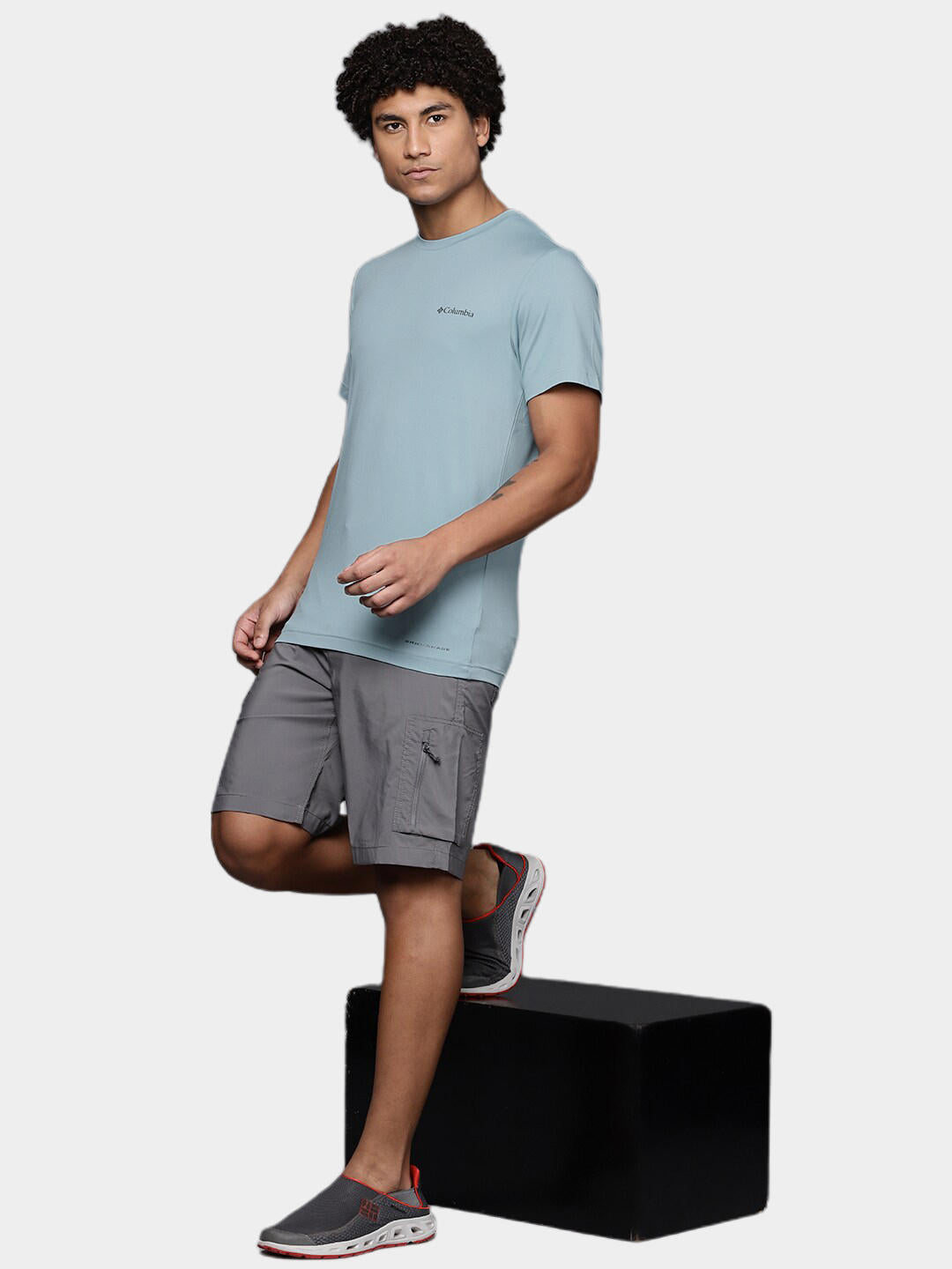 Columbia Men Blue Tech Trail Graphic T-Shirt