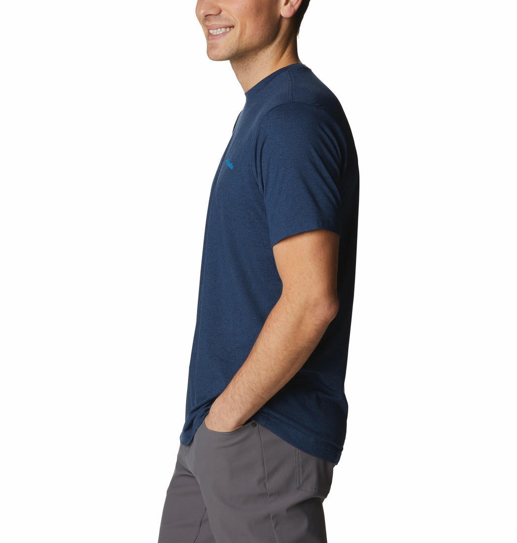Columbia Men Navy Blue Tech Trail Graphic T-Shirt