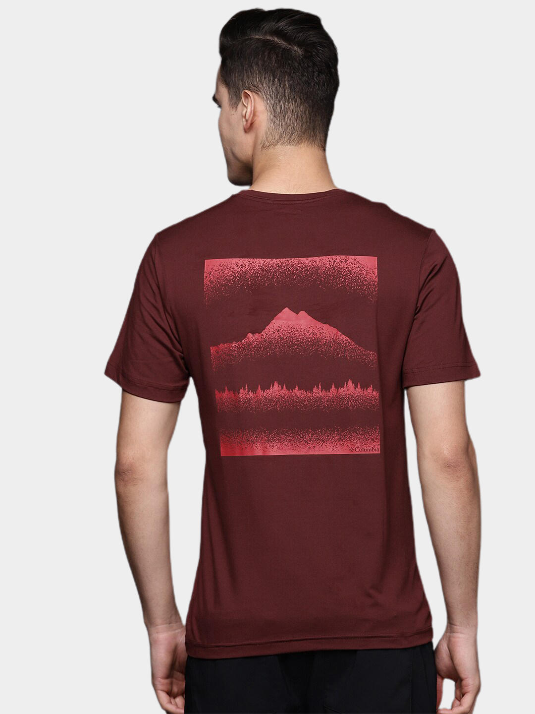 Columbia Men Maroon Tech Trail Graphic T-Shirt