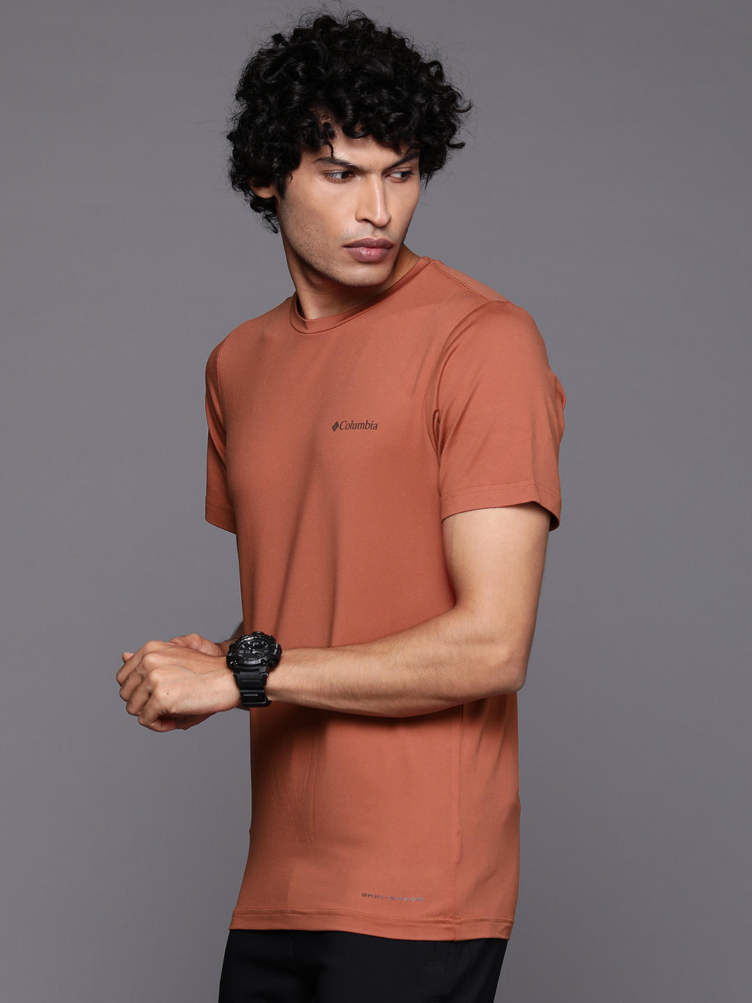 Columbia Men Orange Tech Trail Graphic T-Shirt
