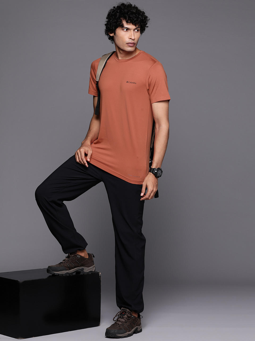 Columbia Men Orange Tech Trail Graphic T-Shirt
