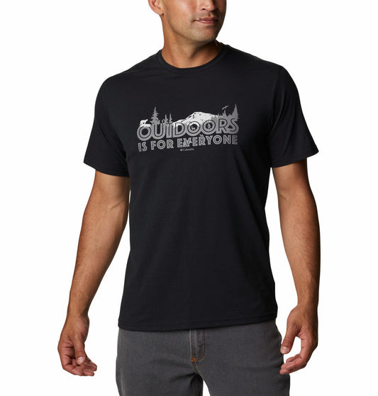Columbia Men Black S Sun Trek Short Sleeve Graphic T-Shirt