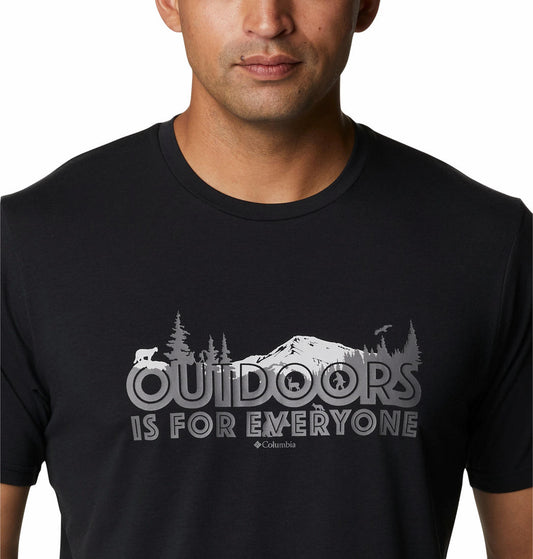 Columbia Men Black S Sun Trek Short Sleeve Graphic T-Shirt