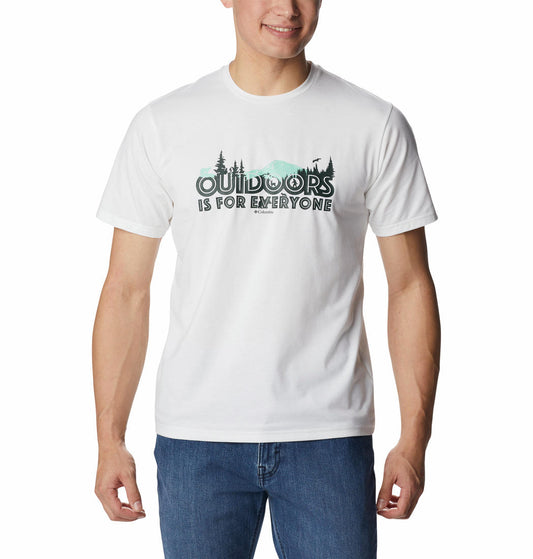 Columbia Men White S Sun Trek Short Sleeve Graphic T-Shirt