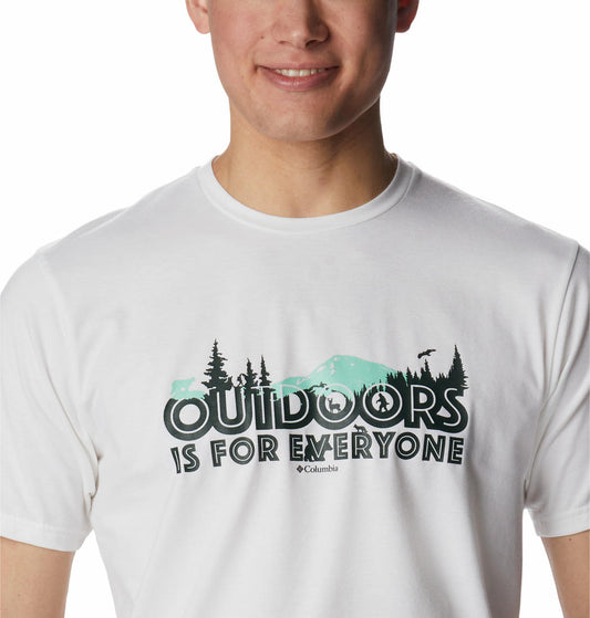 Columbia Men White S Sun Trek Short Sleeve Graphic T-Shirt