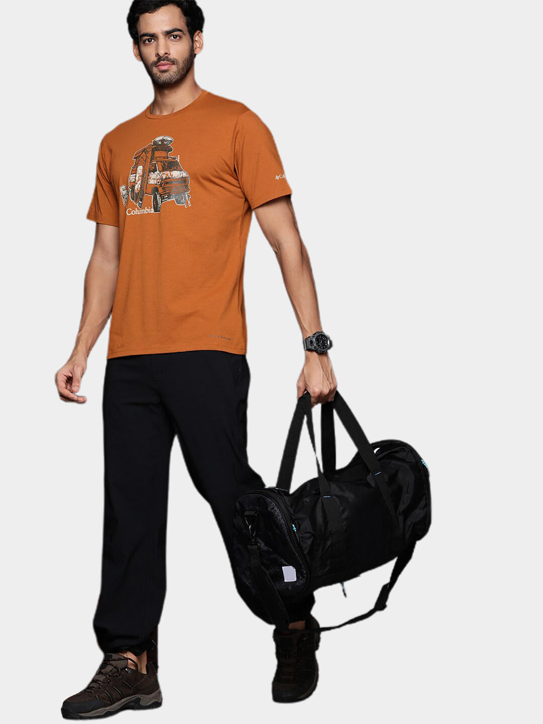 Columbia Men Orange S Sun Trek Short Sleeve Graphic T-Shirt