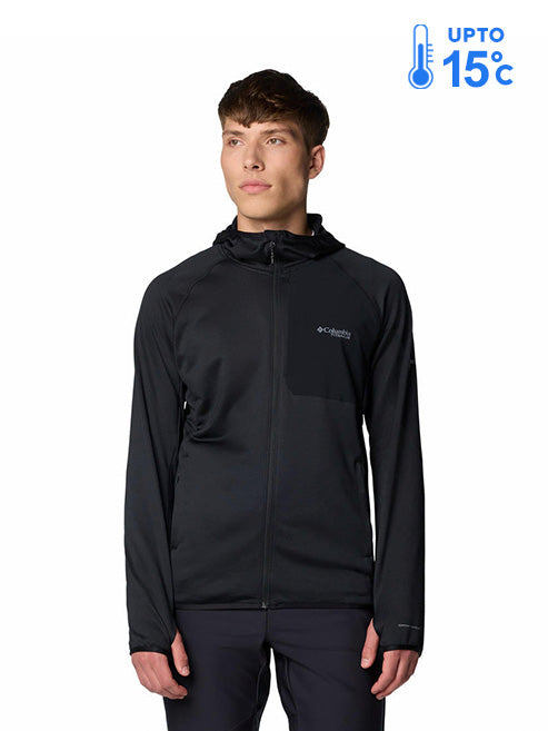 Columbia Men’s Black Omni-Wick Triple Canyon Grid II Fleece Jacket for Warmth