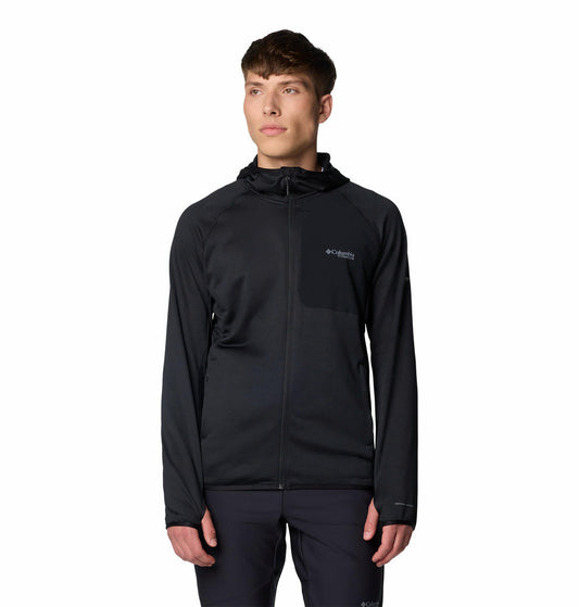 Columbia Mens Black Triple Canyon Grid Fleece Hooded FZ Jacket II Jacket