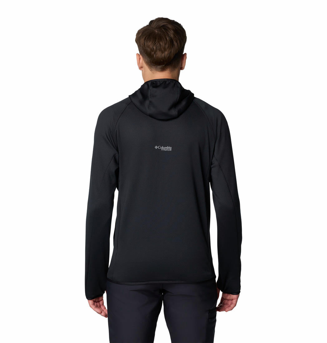 Columbia Men Black Triple Canyon Grid Fleece Hooded FZ II