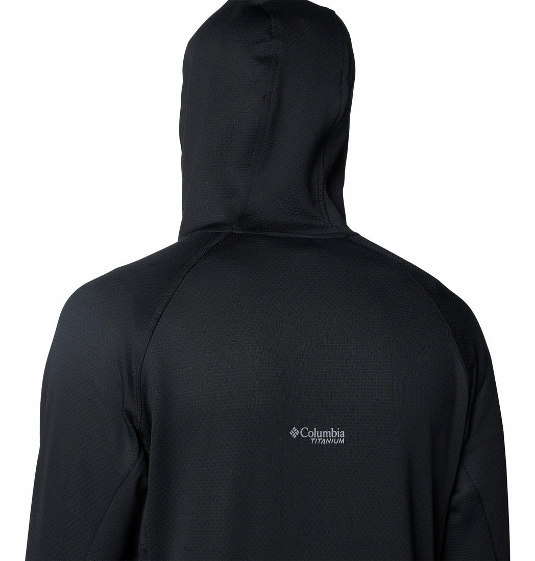 Columbia Mens Black Triple Canyon Grid Fleece Hooded FZ Jacket II Jacket