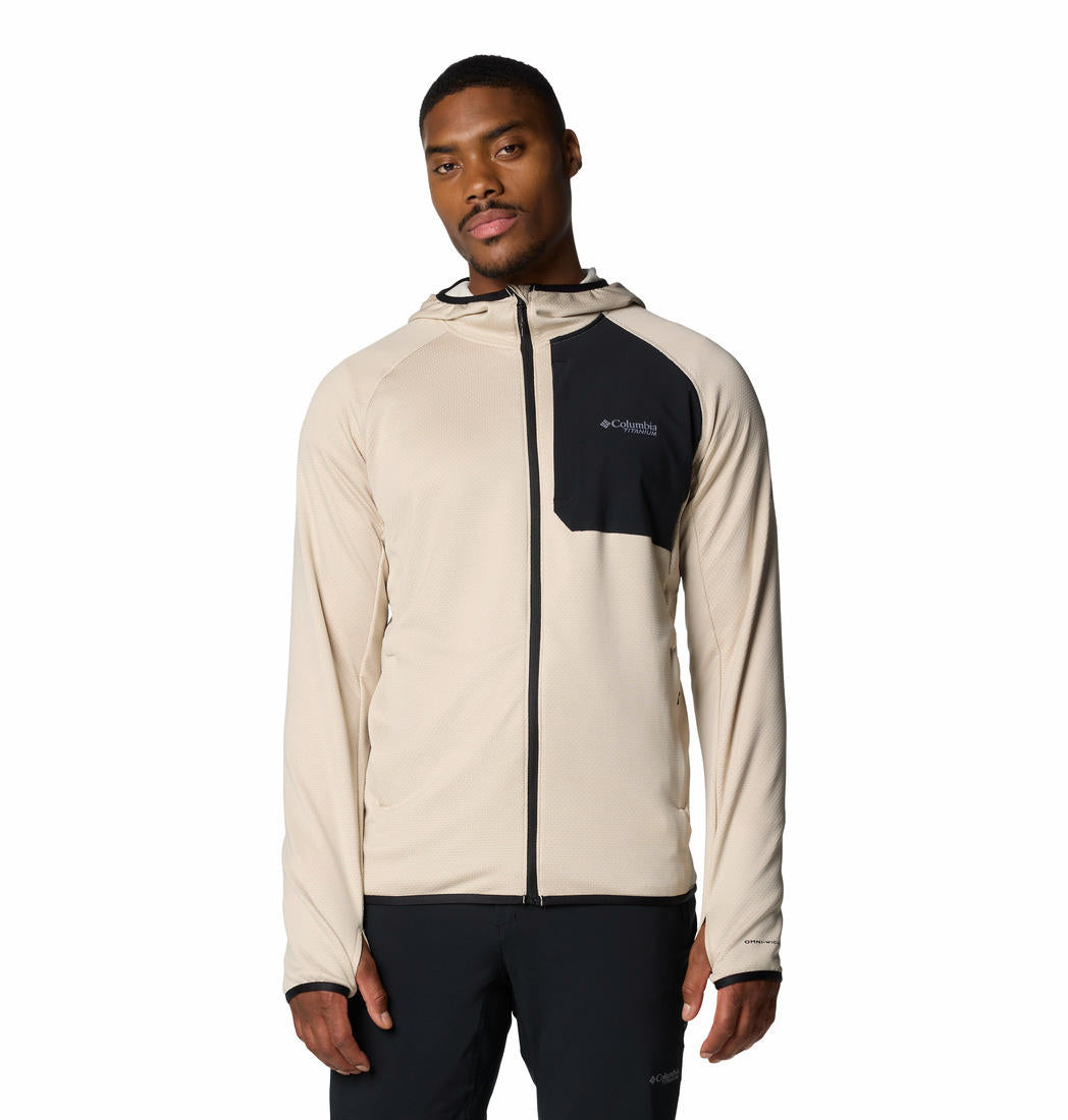 Columbia Mens Brown Triple Canyon Grid Fleece Hooded FZ Jacket II Jacket