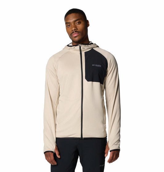 Columbia Mens Brown Triple Canyon Grid Fleece Hooded FZ Jacket II Jacket