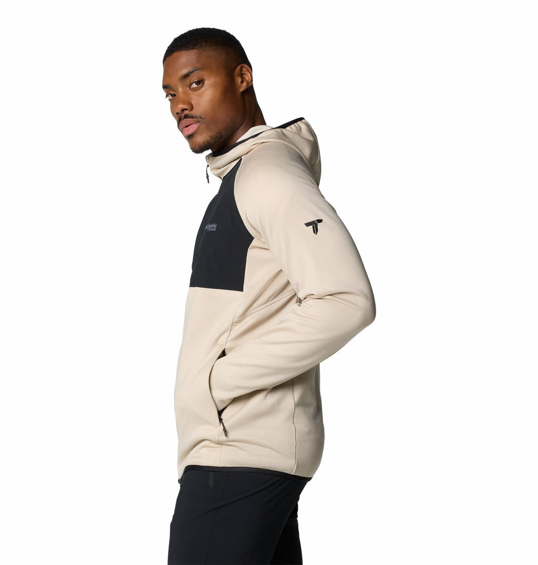 Columbia Mens Brown Triple Canyon Grid Fleece Hooded FZ Jacket II Jacket