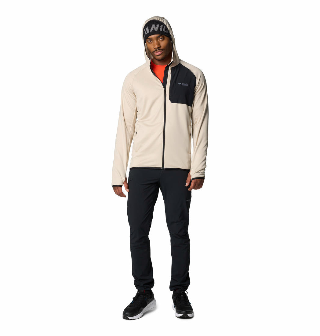 Columbia Mens Brown Triple Canyon Grid Fleece Hooded FZ Jacket II Jacket