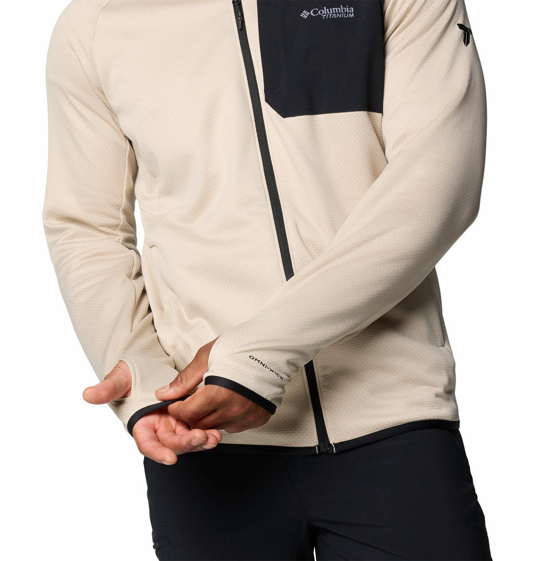 Columbia Mens Brown Triple Canyon Grid Fleece Hooded FZ Jacket II Jacket