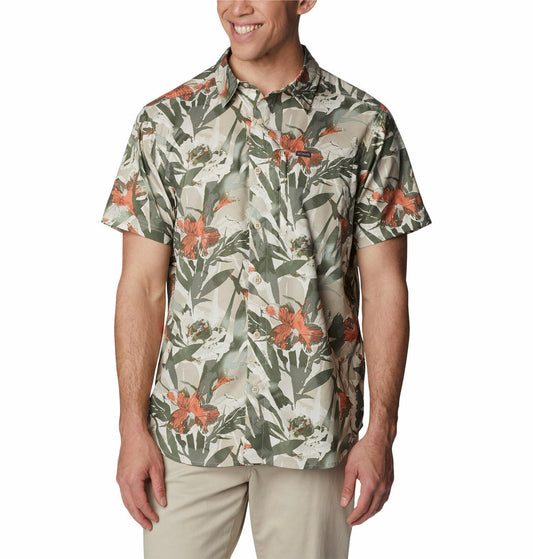 Columbia Men Multi Silver Ridge Utility Lite Novelty Short Sleeve Shirts
