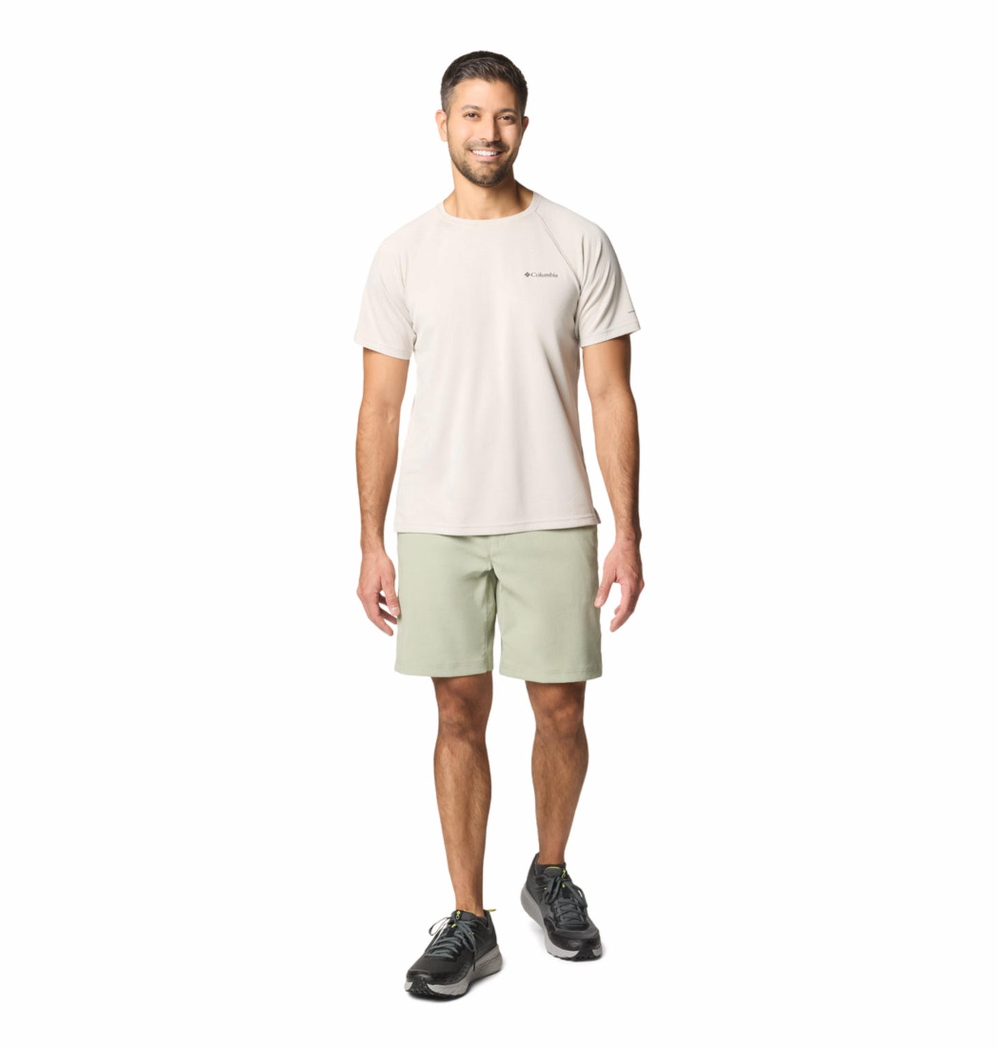 Columbia Mens Beige Omni-Shade Alpine Chill Pro Short Sleeve Crew Tshirt