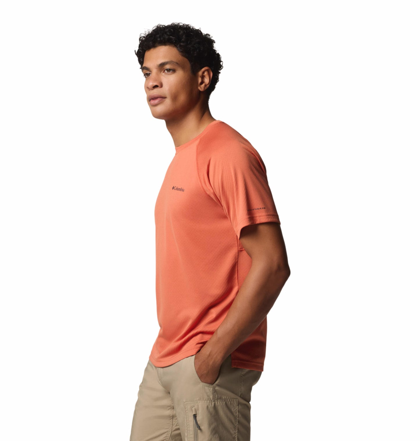 Columbia Mens Orange Omni-Shade Alpine Chill Pro Short Sleeve Crew Tshirt