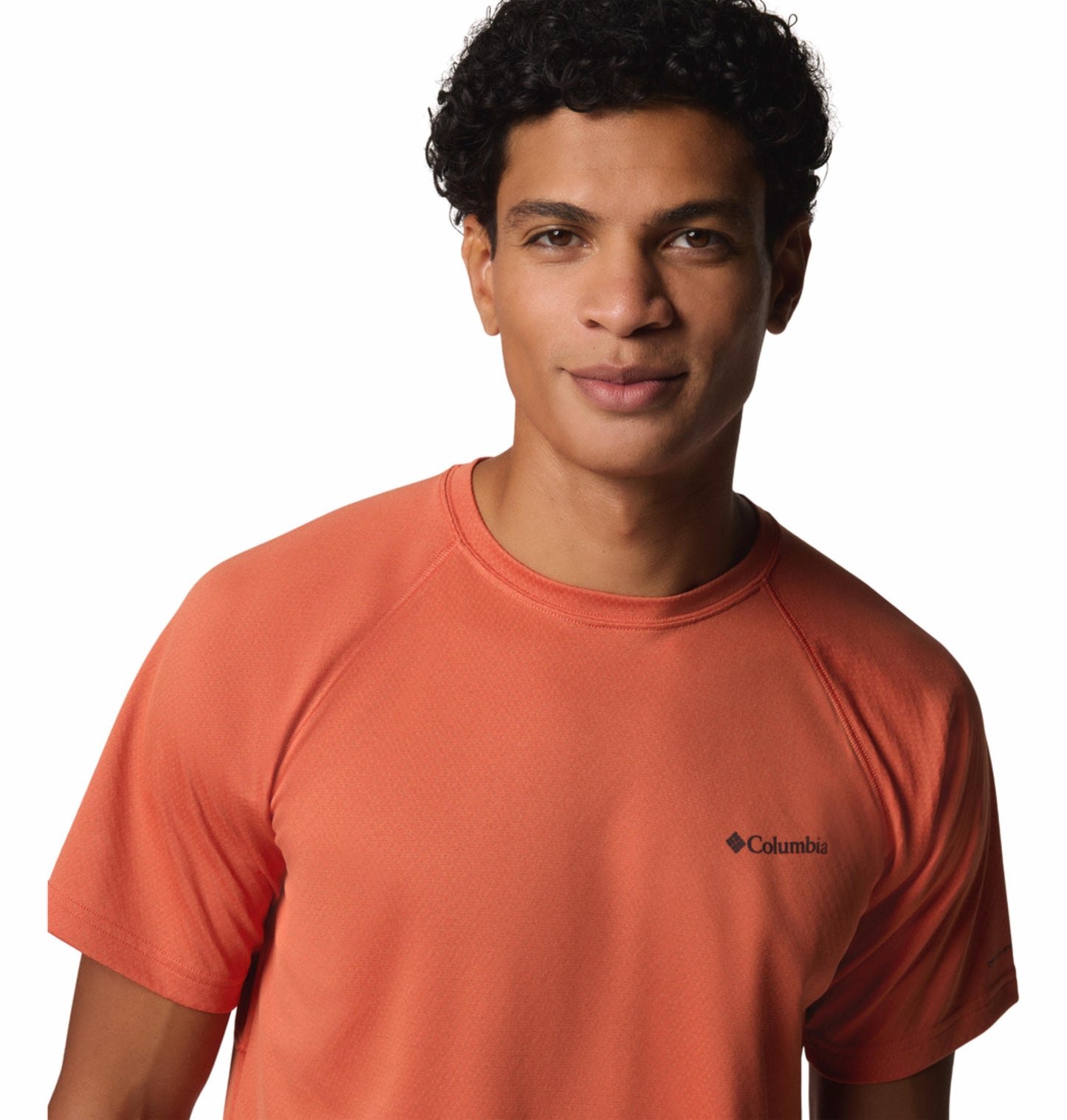 Columbia Mens Orange Omni-Shade Alpine Chill Pro Short Sleeve Crew Tshirt