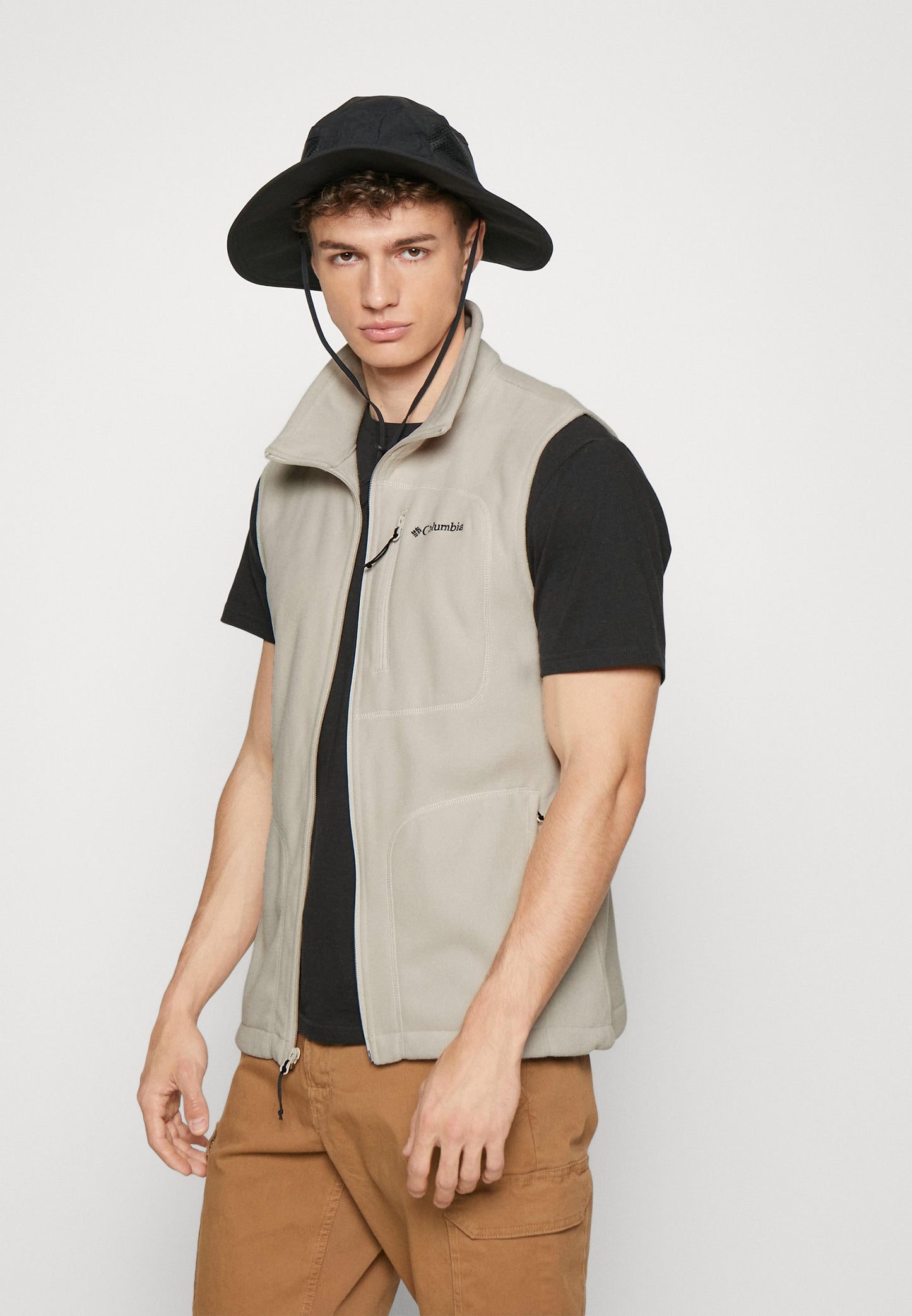 Columbia Mens Brown Fast Trek Fleece Vest