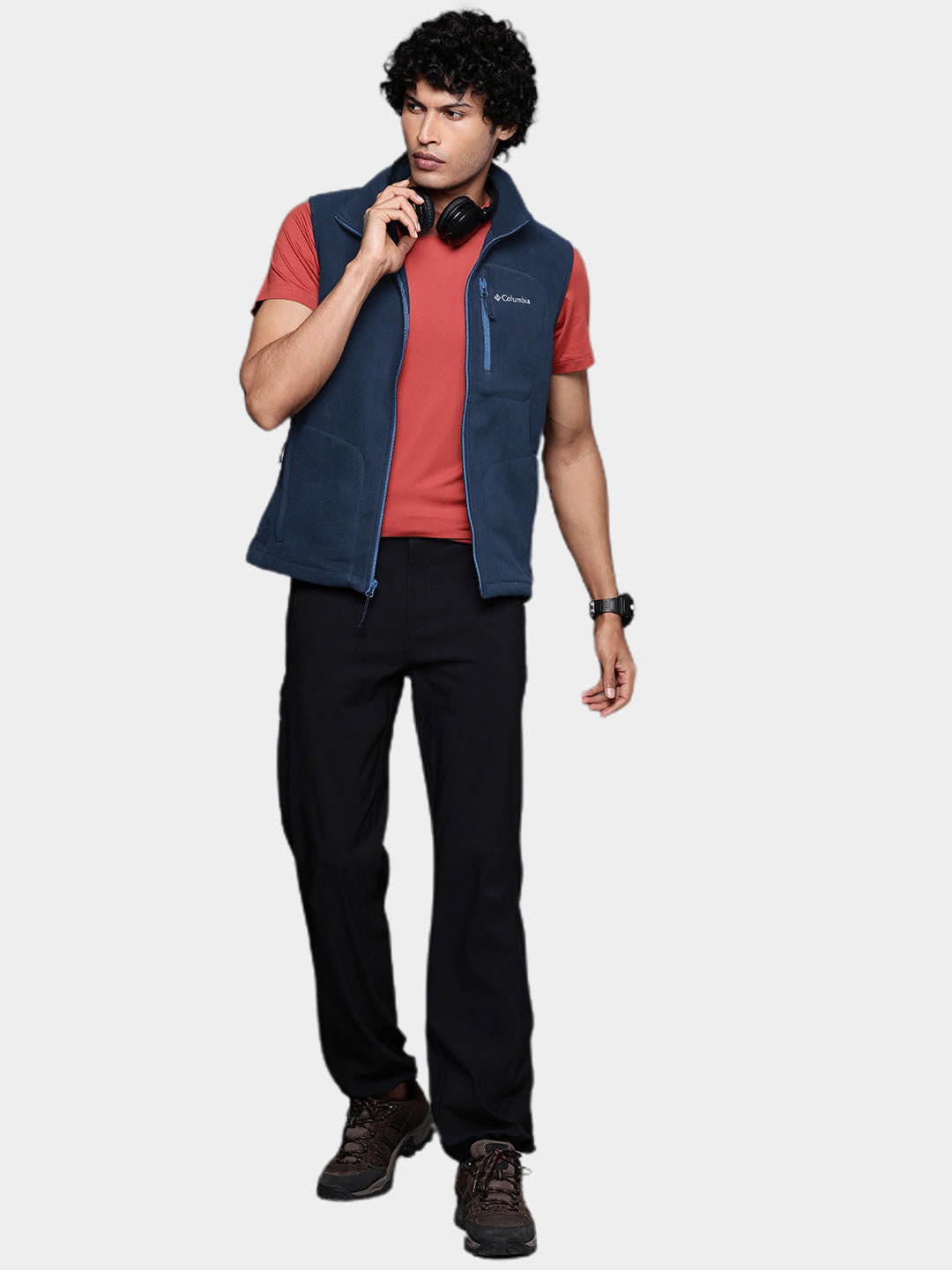 Columbia Men Blue Fast Trek Fleece Vest