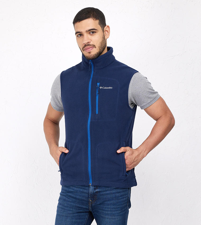 Columbia Mens Blue Fast Trek Fleece Vest