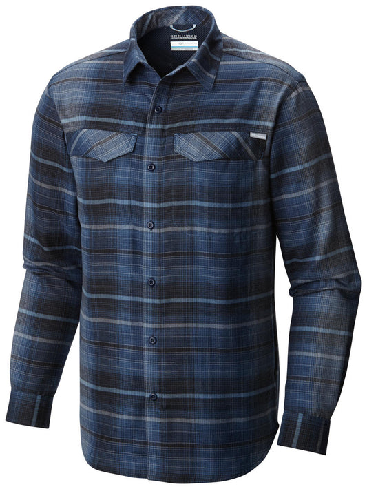 Columbia Men Blue Silver Ridge Flannel Long Sleeve Shirt