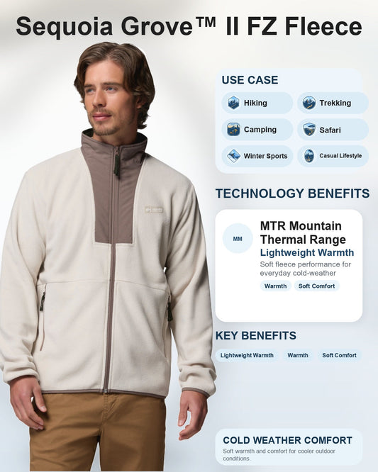 men beige mtr sequoia grove ii fleece jacket