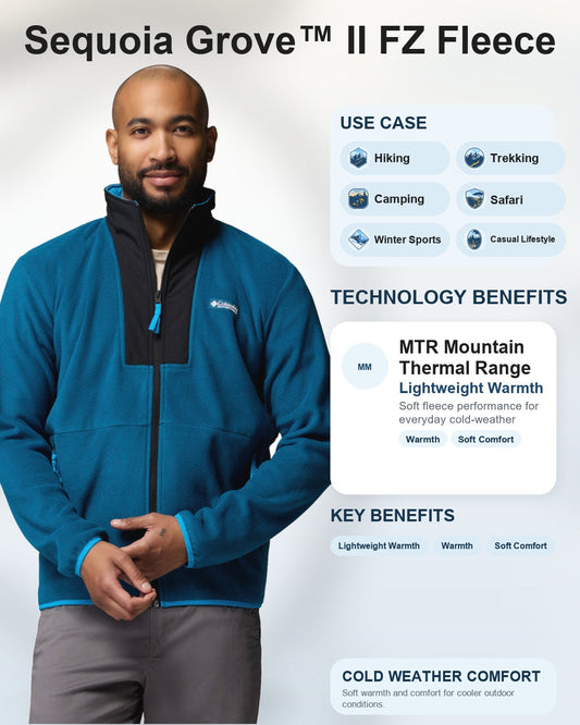 men blue mtr sequoia grove ii fleece jacket