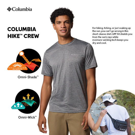Columbia Mens Grey Omni-Wick Hike Crew Tshirt