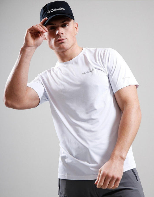 Columbia Mens White Omni-Wick Hike Crew Tshirt
