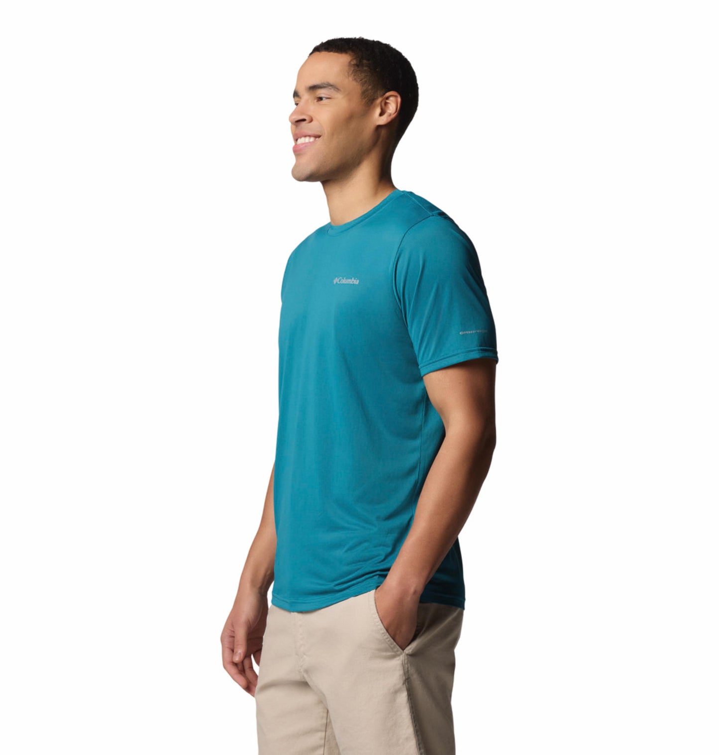 Columbia Mens Teal Omni-Wick Hike Crew Tshirt