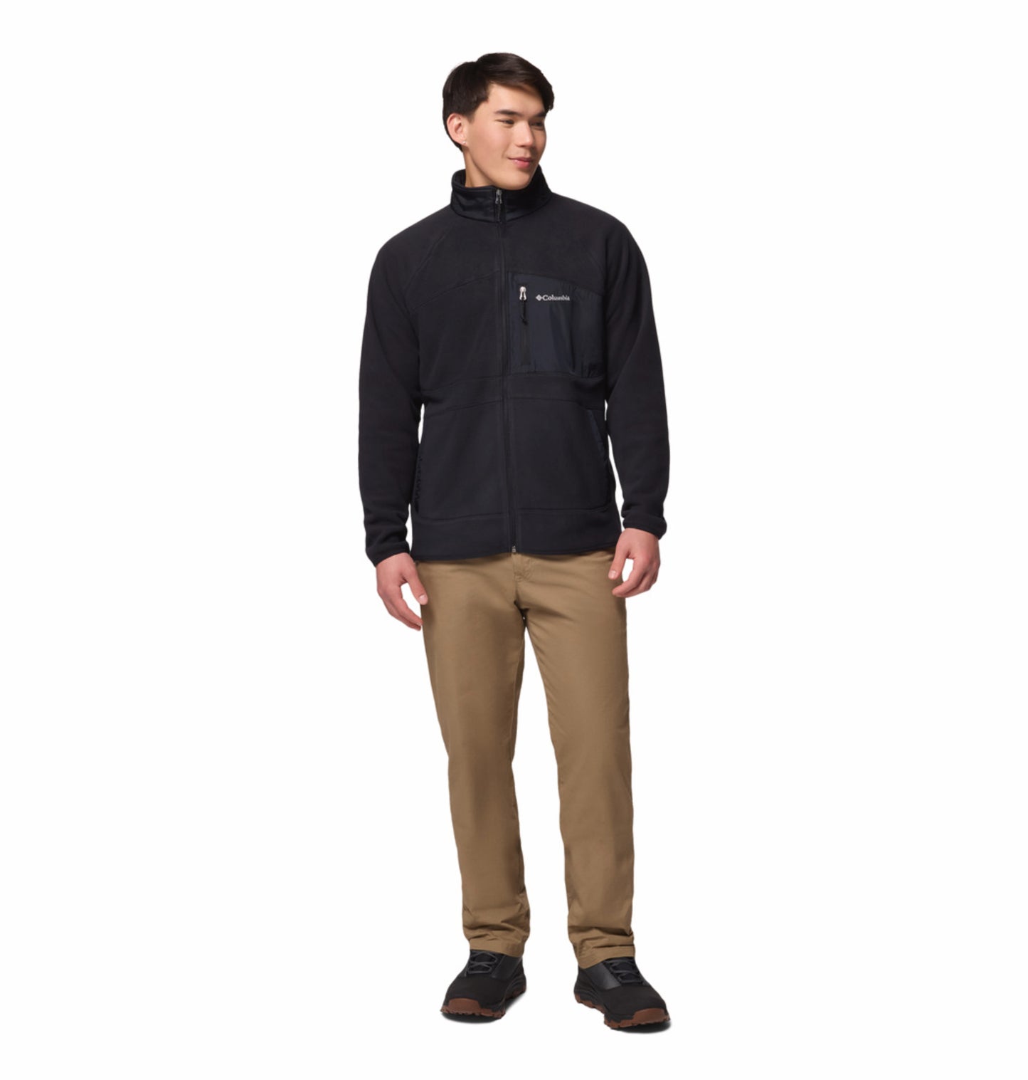 Columbia Men Black Fast Trek Overlay Fleece Jacket