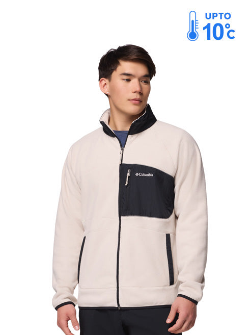 Columbia Men Beige Fast Trek Overlay Fleece Jacket