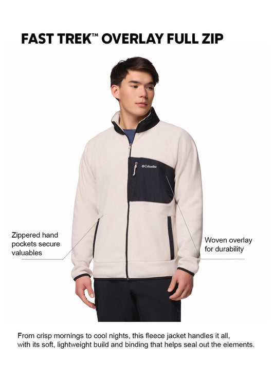 Columbia Men Beige Fast Trek Overlay Fleece Jacket